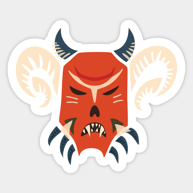 Kuker Evil Demon Mask Sticker by Boriana Giormova